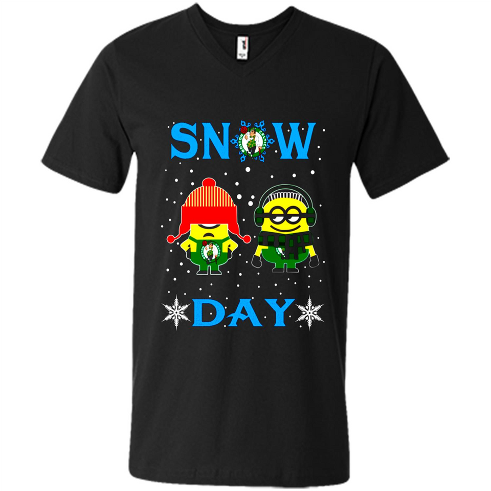 Snow Day Shirt For Boston Celtics Vs Minion Fans pingpong
