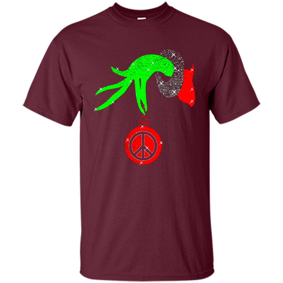 Christmas The Grinch Hand Holding Hippie Ornament - Shirt