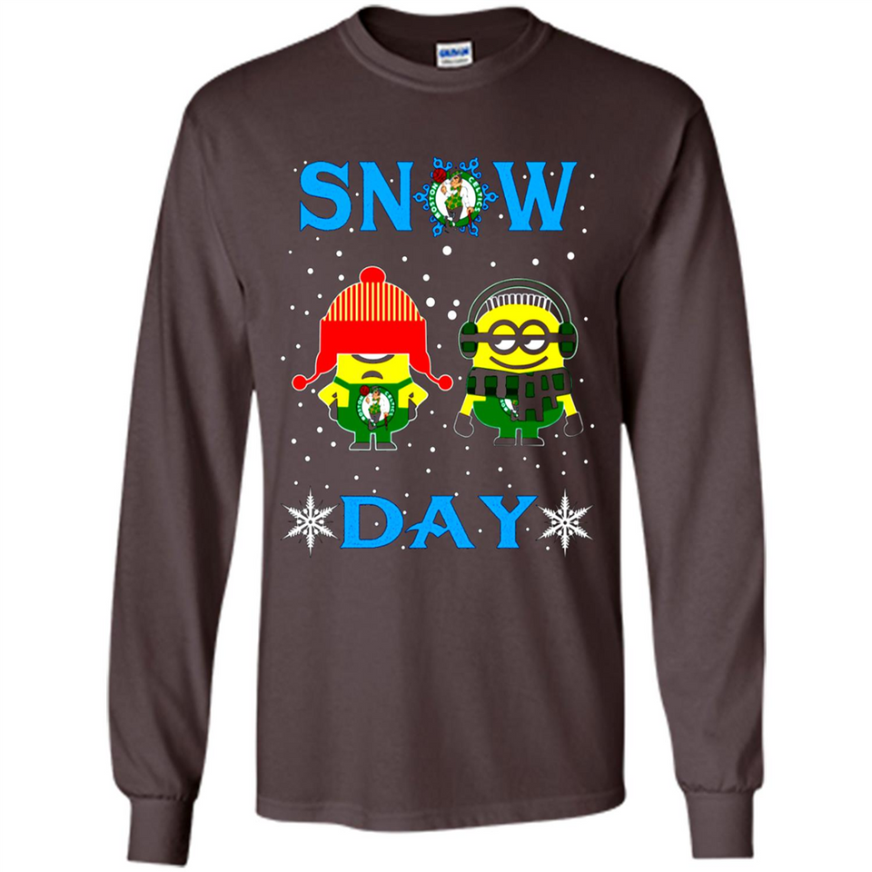 Snow Day Shirt For Boston Celtics Vs Minion Fans pingpong
