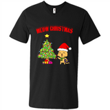 Meow merry christmas- cat and pine merry christmas - Men's V-Neck