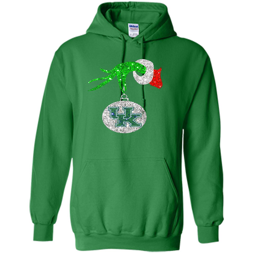 Amazing shirt Kentucky Wildcats Glitter Grinch Monogram Ornament Christmas Gift - Hoodie