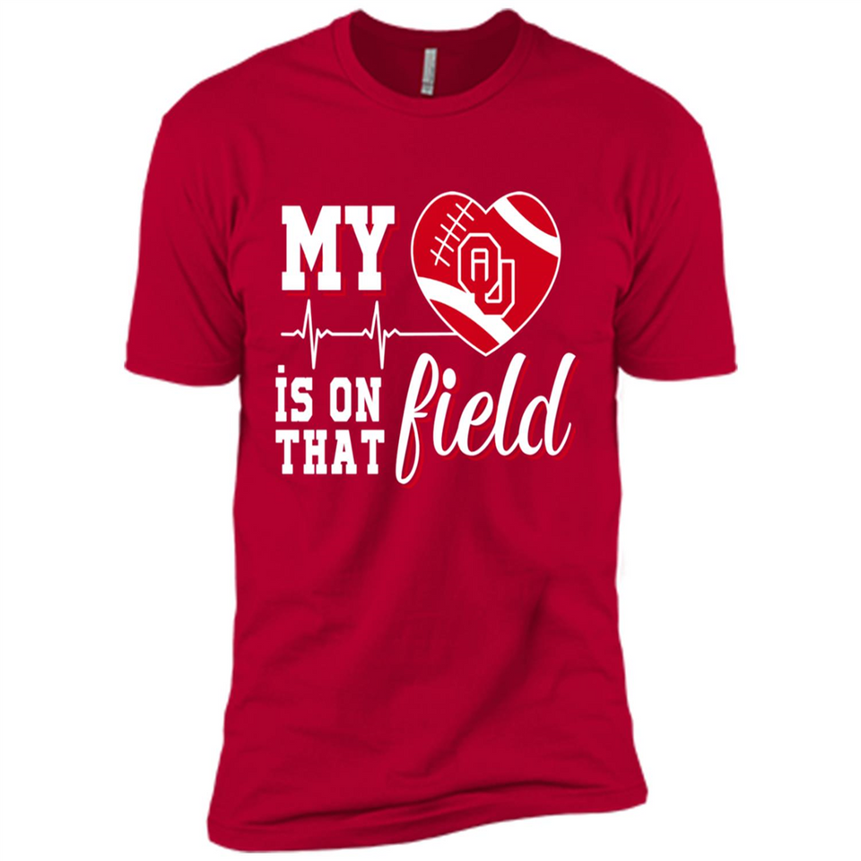 Oklahoma Sooners Football My Heart is on that Field - Premium Short Sleeve T-Shirt