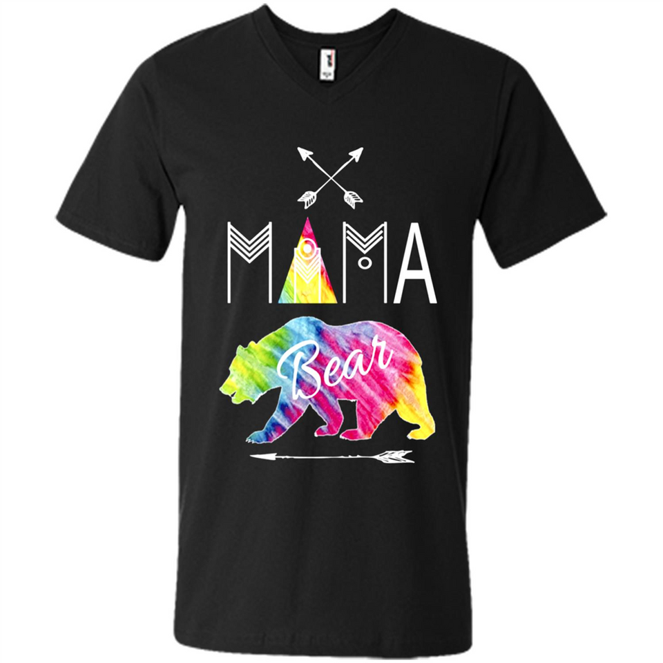 Mama Bear Shirt Tie Dye Family Vacation & Camping Tee - Men's V-Neck