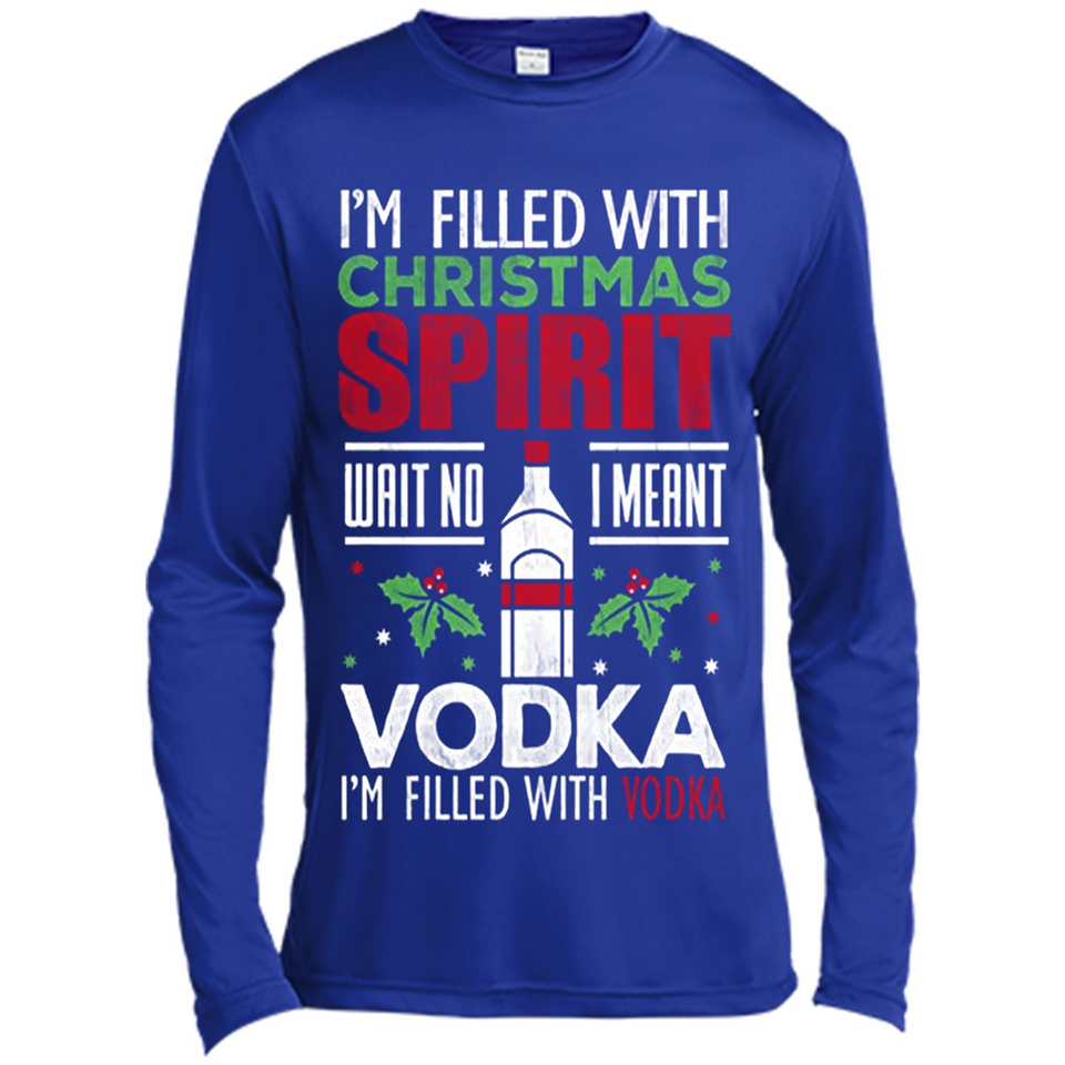 Christmas Gift Shirt Christmas Spirit Vodka Santa - Canvas Long Sleeve T-Shirt
