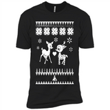 Rudolph and Clarice Ugly Christmas Sweater - Premium Short Sleeve T-Shirt