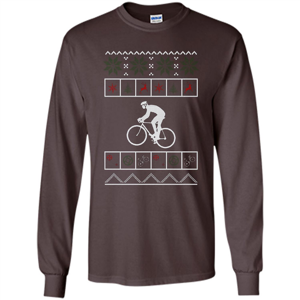 Christmas Ugly Sweater Cycling - Ugly Christmas Sweater - Long Sleeve T-Shirt