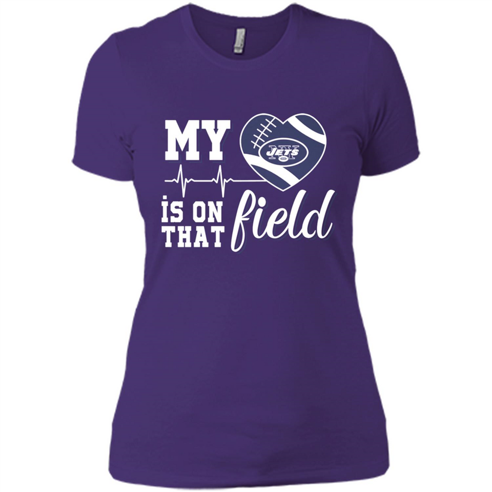 New York Jets Football My Heart is on that Field - Ladies' Boyfriend T-Shirt