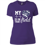 New York Jets Football My Heart is on that Field - Ladies' Boyfriend T-Shirt