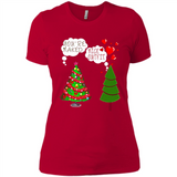 Fir Loves Christmas Tree Funny Undecorated Joke - Ladies' Boyfriend T-Shirt