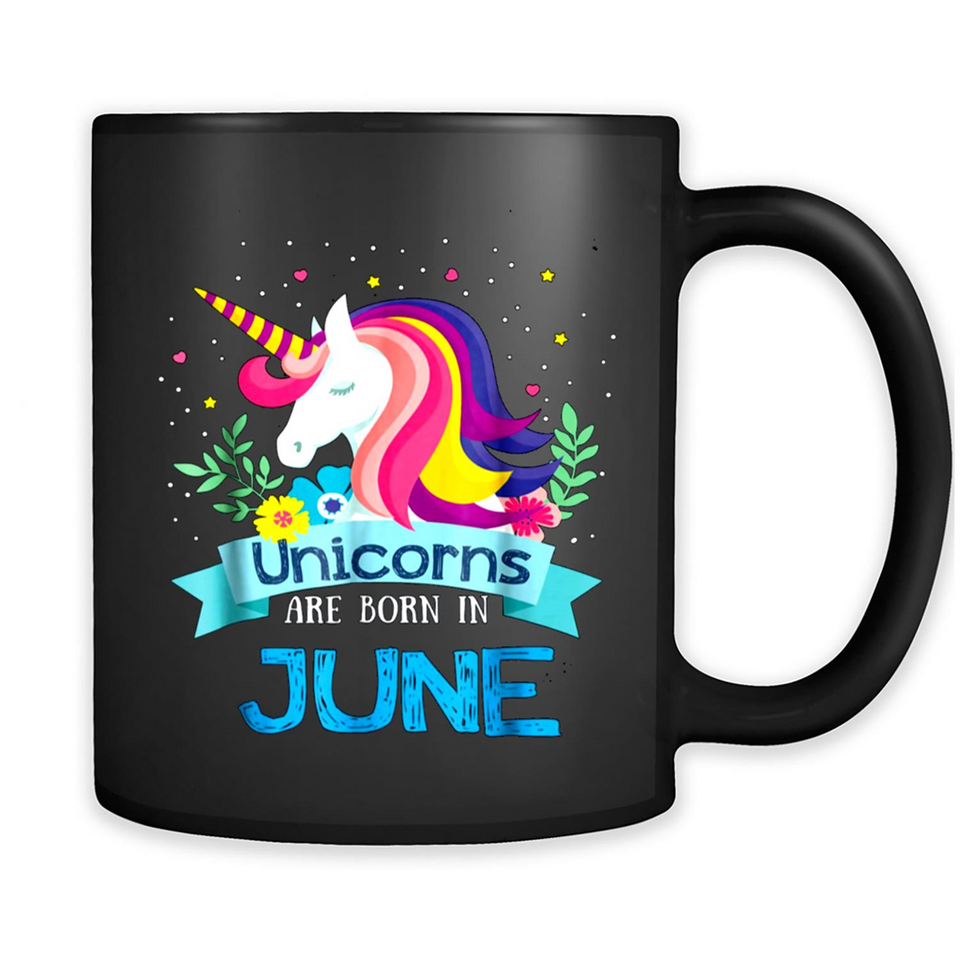 Unicorns are born in June Birthday Rainbow Gift Ladies Custom