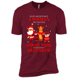 Never Underestimate A December Woman Watches Hallmark Movies Sweatshirt - Premium Short Sleeve T-Shirt