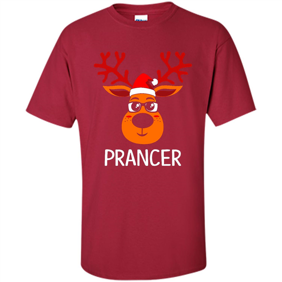 Prancer Reindeer Santa Claus Funny Xmas Holiday T-Shirt - Shirt
