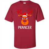 Prancer Reindeer Santa Claus Funny Xmas Holiday T-Shirt - Shirt
