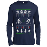 Christmas Ugly Sweater Cycling - Best Ugly Christmas Sweater - Canvas Long Sleeve T-Shirt