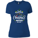 Funny Christmas Movie Shirt, Christmas Movies - Ladies' Boyfriend T-Shirt