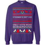Funny Farmers Gift Ugly Santa Claus Horsepower - Sweatshirt