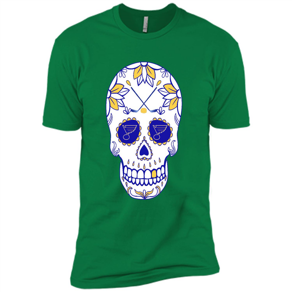 St. Louis Blues Hockey Sugar Skull Day of the Dead