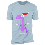 Funny Christmas Unicorn in Santa Hat - Premium Short Sleeve T-Shirt