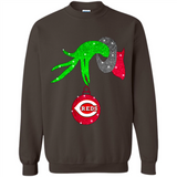 GRINCH HAND HOLDING CINCINNATI REDS GLITTER CHRISTMAS PINGPONG