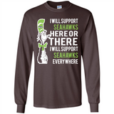 Shirt For Dr Seuss Cat And Seattle Seahawks Fans - Long Sleeve T-Shirt