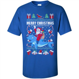 Ugly Christmas Santa Riding Dolphin - Shirt