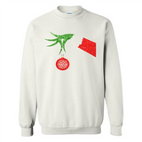Funny Grinch Hand holding Firefighter ornament Christmas Sporty T-Shirt - Sweatshirt