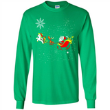 Christmas Unicorn Rudolph and Santa - Long Sleeve T-Shirt