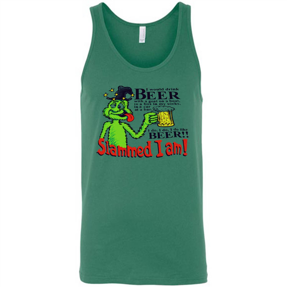 Slammed I Am I Would Drink Beer With A Goat On A Boat Shirt - Canvas Unisex Tank