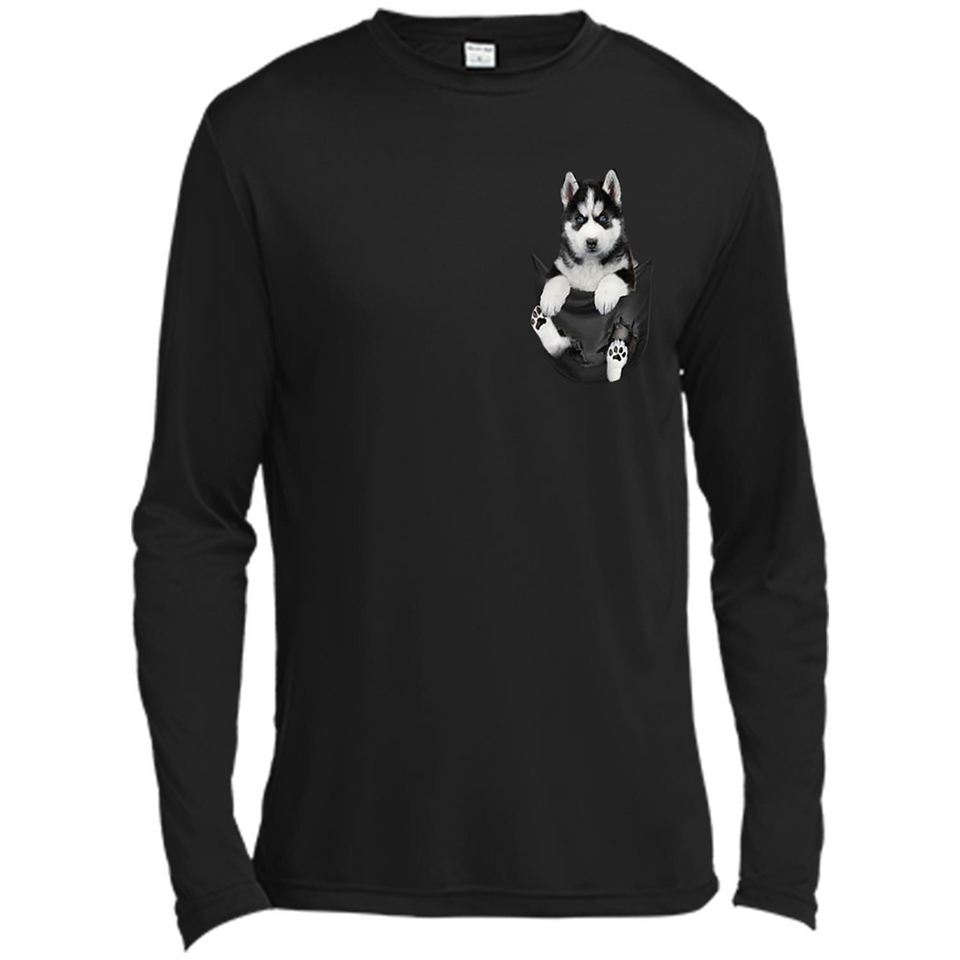 Husky Pocket - Canvas Long Sleeve T-Shirt