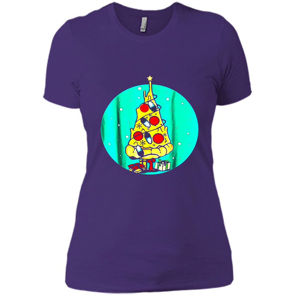 Funny Pizza Ugly Christmas Sweater Xmas Pizza Tree - Ladies' Boyfriend T-Shirt