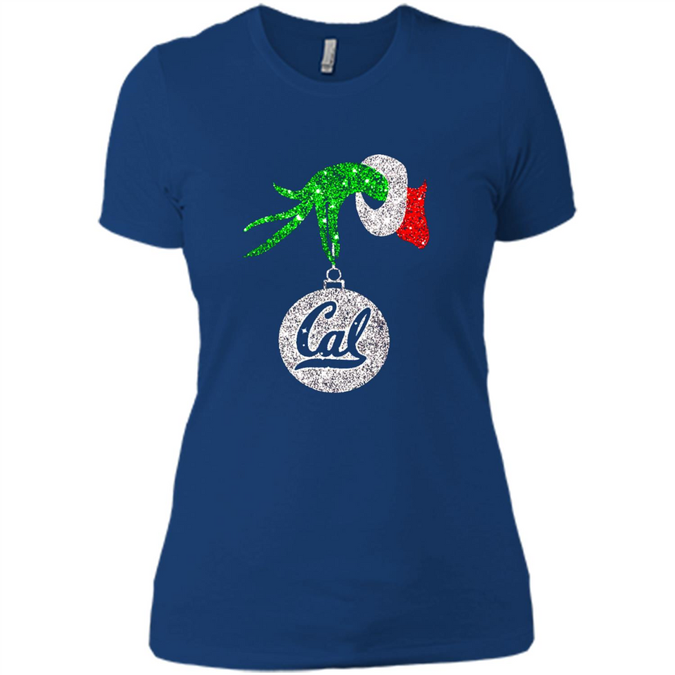 Amazing California Golden Bears Glitter Grinch Monogram Ornament Christmas Gift - Ladies' Boyfriend T-Shirt