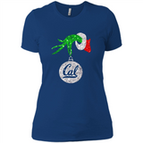 Amazing California Golden Bears Glitter Grinch Monogram Ornament Christmas Gift - Ladies' Boyfriend T-Shirt