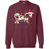Christmas Lights Cow Wearing Santa Hat Funny Xmas Sweatshirt - Sweatshirt