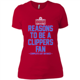 Reasons to be a LA Clippers Fan Complete List on Back - Ladies' Boyfriend T-Shirt