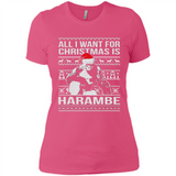 All I Want For Christmas Is Harambe Christmas - Ladies' Boyfriend T-Shirt