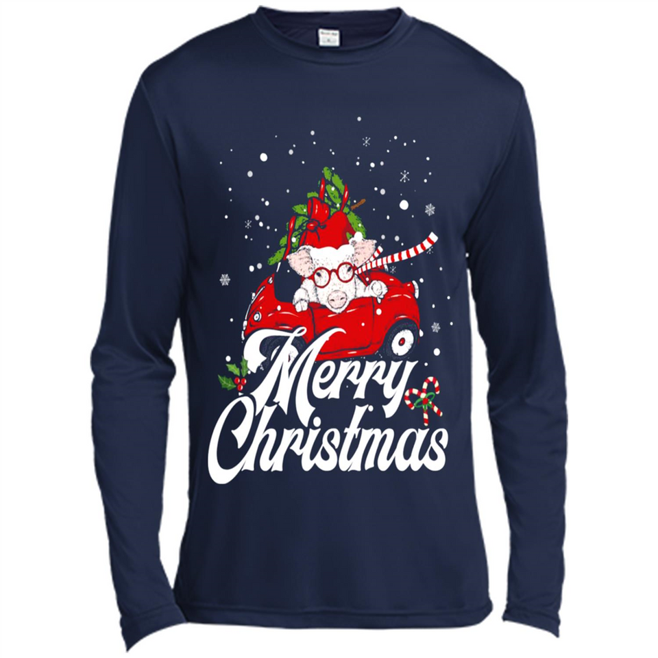 Merry Christmas Pig s - Canvas Long Sleeve T-Shirt