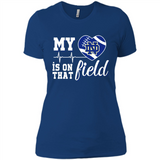 Notre Dame Fighting Irish Football My Heart is on that Field - Ladies' Boyfriend T-Shirt