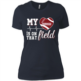 Washington State Cougars Football My Heart is on that Field - Ladies' Boyfriend T-Shirt