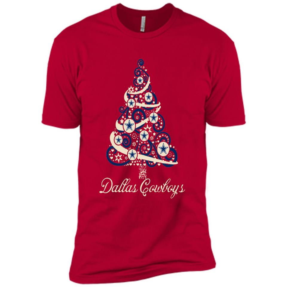 Dallas Cowboys NFL Football Team Logo Christmas Tree T-Shirt - Premium Short Sleeve T-Shirt