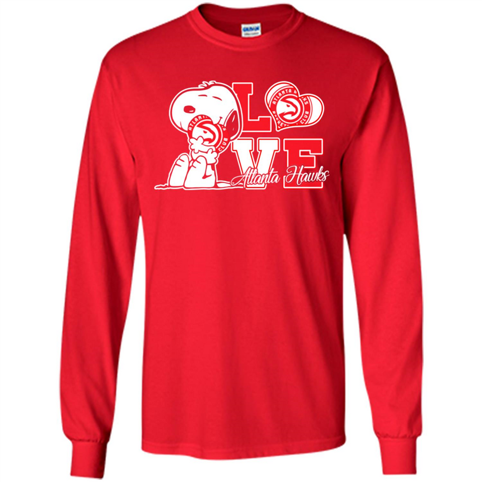 Snoopy loves NBA Atlanta Hawks - Long Sleeve T-Shirt
