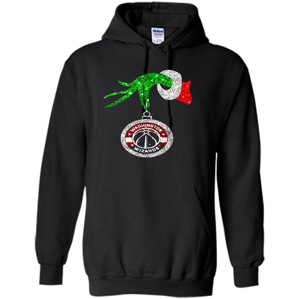 Funny Washington Wizards Glitter Grinch Monogram Ornament Christmas - Hoodie