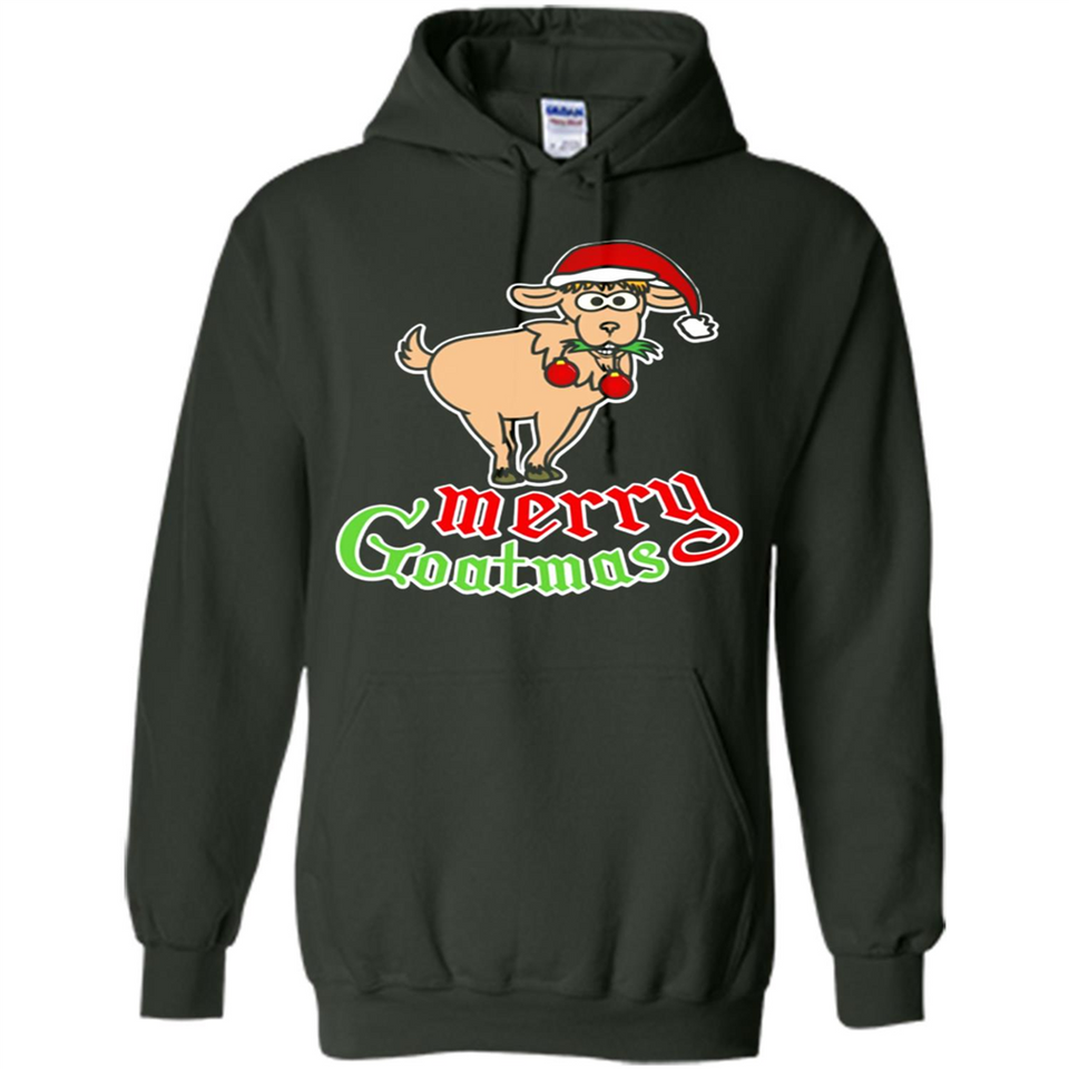 Christmas Merry Goatmas Goat Shirt Santa Hat - Hoodie