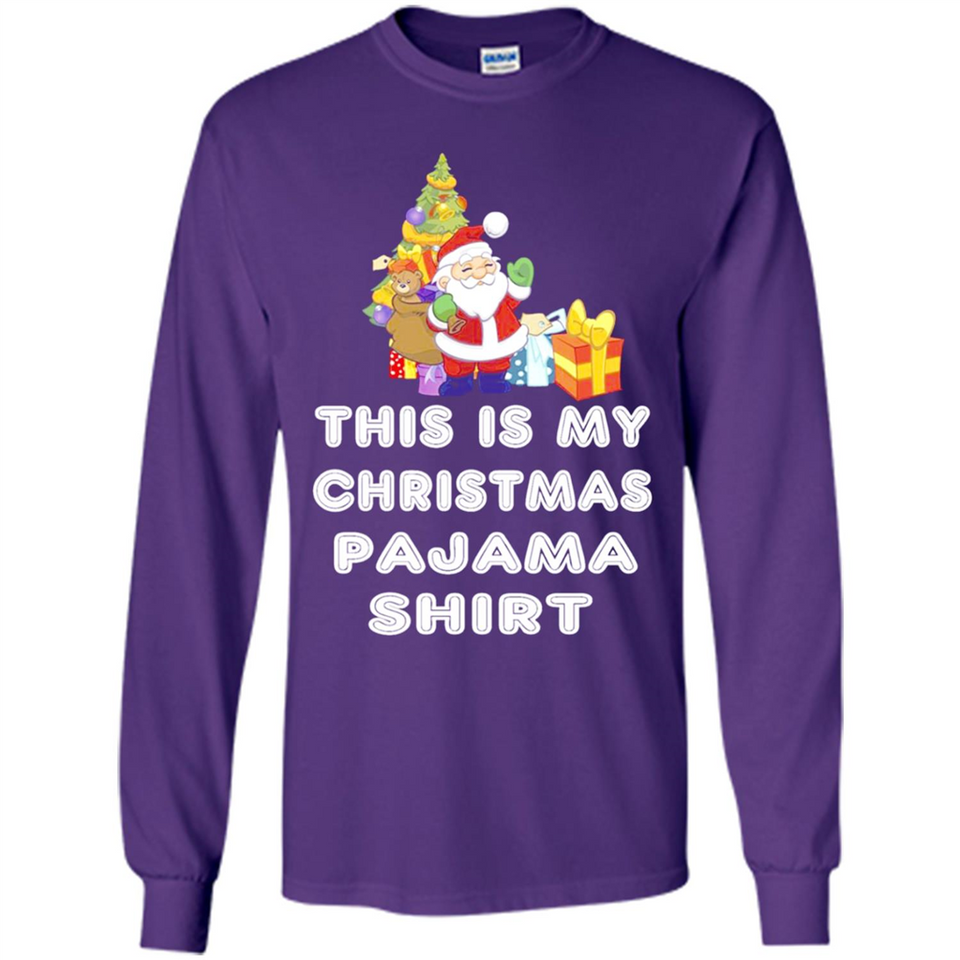This is My Christmas Pajama Shirt - Santa Bear Tree Gift Tee