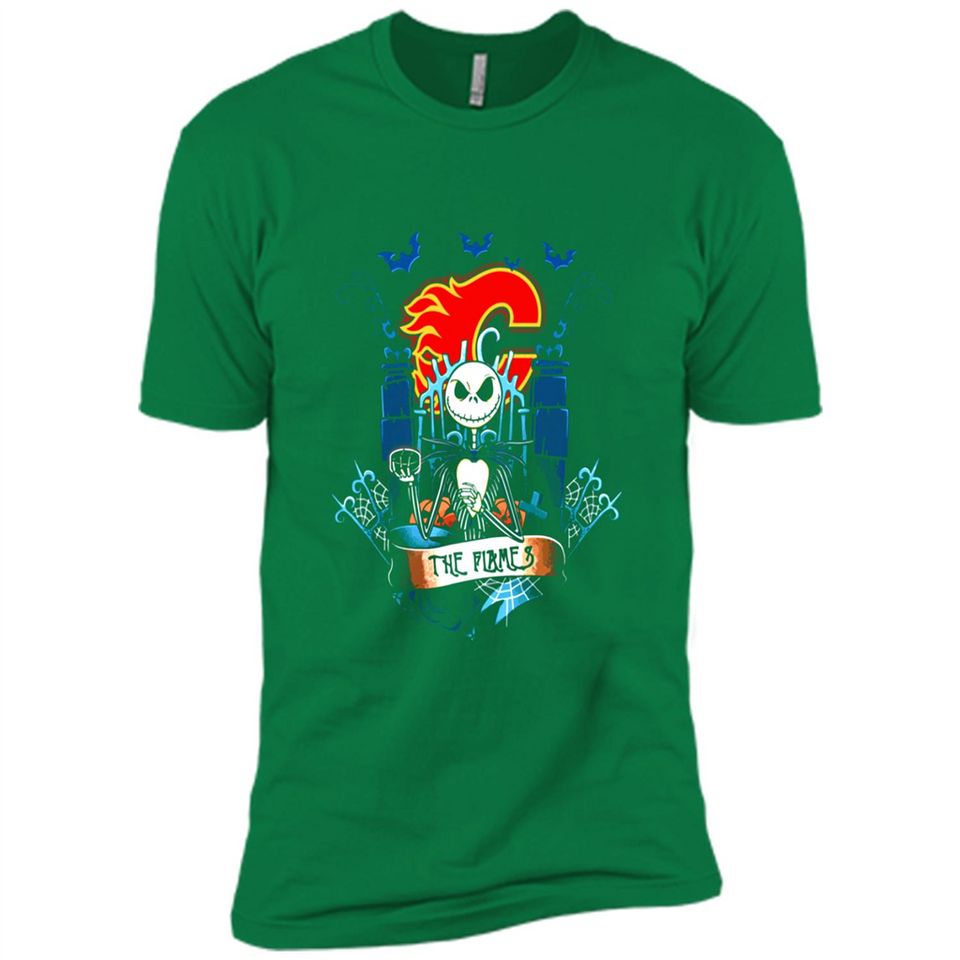 Calgary Flames Halloween The Nightmare Before Christmas - Premium Short Sleeve T-Shirt