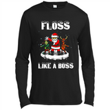 Floss Like A Boss Santa Flossing Dance Funny - Canvas Long Sleeve T-Shirt