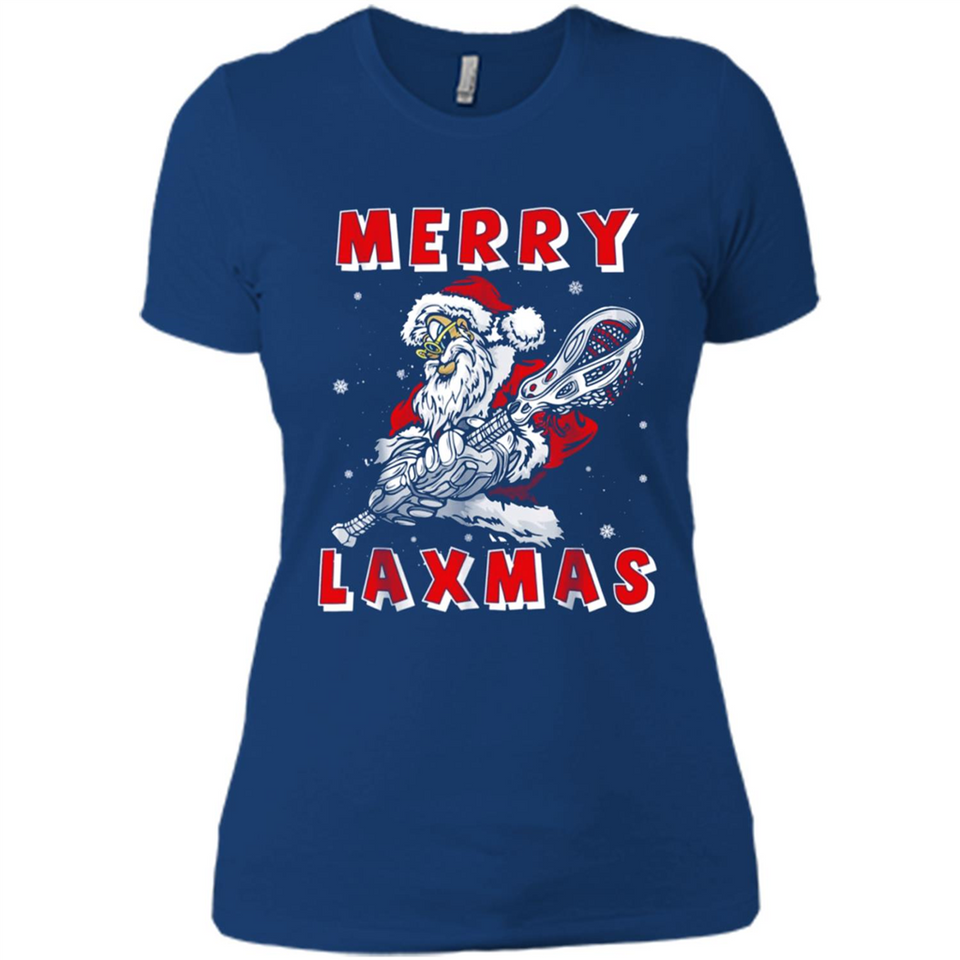 Lacrosse Merry Laxmas Santa - Ladies' Boyfriend T-Shirt