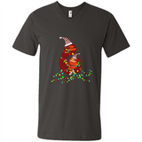 Christmas Lights Sloth Long Sleeve Santa Sloth - Men's V-Neck