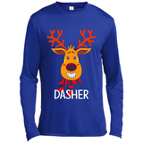 Dasher Reindeer Santa Claus Funny Xmas Holiday T-Shirt - Canvas Long Sleeve T-Shirt