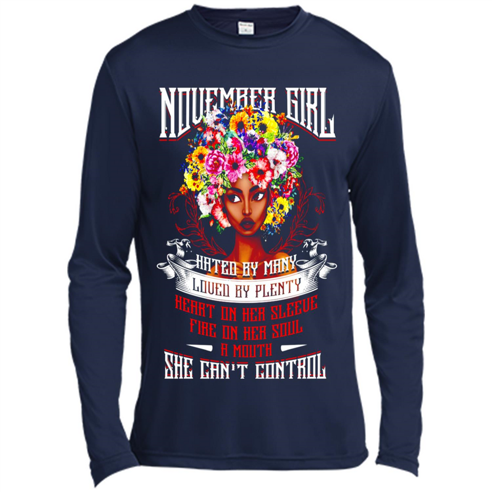 November Girl Flower - Canvas Long Sleeve T-Shirt