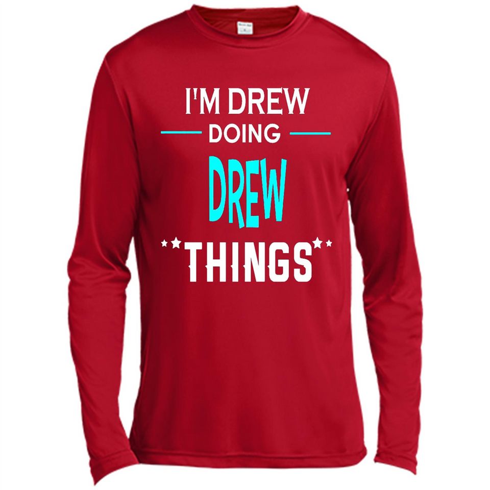 I'm Drew Doing Drew Things Funny First Name - Canvas Long Sleeve T-Shirt